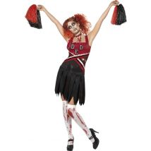 High School Horror Zombie Cheerleader Halloween Damenkostüm schwarz-rot - Thema: Zombies - Schwarz - Größe S