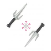 Ninja-Messer Spielzeugwaffen Ninja-Set für Kinder 3-teilig schwarz-silber