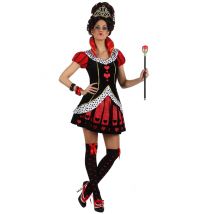 Böse Herzkönigin-Kostüm für Damen Halloweenkostüm schwarz-rot-weiss - Thema: Promis + Lizenzen - Schwarz - Größe XL
