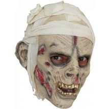 Bandagierte Zombie-Maske Mumien-Maske grau - Thema: Mumien - Silber/Grau - Größe Einheitsgröße