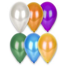 Luftballons 12 Stück metallic-bunt 28cm - Bunt - Größe Einheitsgröße