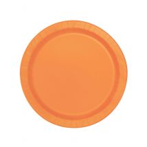 Party-Teller runde Teller 16 Stück orange 22cm - Thema: Kürbisse - Orange - Größe Einheitsgröße