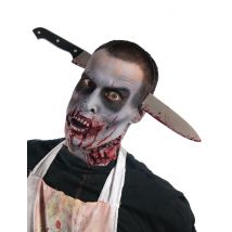 Halloween Messer-Haarreif schwarz-silber-rot - Thema: Zombies - Silber/Grau - Größe Einheitsgröße