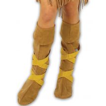 Indianerin Stiefelstulpen braun-beige - Größe Einheitsgröße