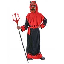 Düsterer Teufel Kinderkostüm rot-schwarz - Thema: Teufel + Dämonen - Größe 134/140 (10-12 Jahre)