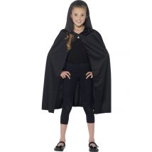 Schwarzer Umhang für Kinder schwarz 76 cm - Thema: Hexen + Magier - Schwarz - Größe Einheitsgröße