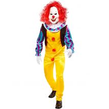 Pennywise-Herrenkostüm Deluxe Clown-Kostüm ES Lizenzartikel bunt - Thema: Horrorclowns + Harlekins - Gelb/Blond - Größe M / L