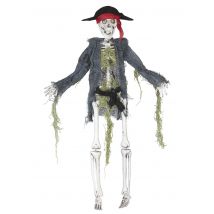 Piraten Skelett Halloween-Hängedeko grau-weiss 42cm - Thema: Skelette + Sensenmänner - Größe Einheitsgröße