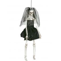 Skelett-Braut Halloween-Hängedeko schwarz-weiss 42cm - Thema: Skelette + Sensenmänner - Größe Einheitsgröße