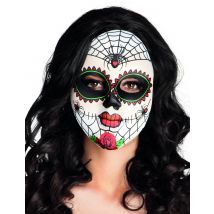 Dia de los Muertos Maske mit Spinnen bunt - Thema: Tag der Toten - Bunt - Größe Einheitsgröße