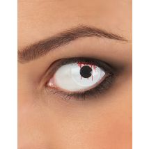 Schnittwunden-Kontaktlinsen Halloween-Kontaktlinsen weiss-rot - Thema: Geister - Weiß - Größe Einheitsgröße