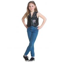 Chica Vampiro Halloween-Kinderkostüm Daisy Weste Lizenzartikel schwarz-pink - Thema: Vampire und Fledermäuse - Schwarz - Größe 122 (5-7 Jahre)