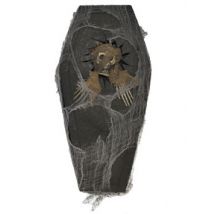 Skelett im Sarg Halloween-Partydeko mit LEDs grau-braun 41 x 19cm - Thema: Skelette + Sensenmänner - Schwarz - Größe Einheitsgröße