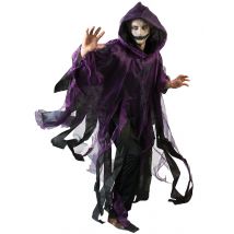 Schwarz/violetter Umhang mit Kapuze für Erwachsene Halloween violett - Thema: Vampire und Fledermäuse - Größe Einheitsgröße