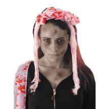 Blutverschmierter Brautschleier Halloween Kostüm-Accessoire rosa-rot - Thema: Tatort - Rosa/Pink - Größe Einheitsgröße