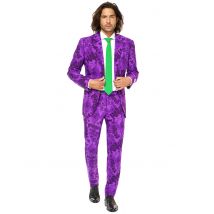Mr. Joker-Kostüm Opposuits für Herren violett-grün - Thema: Promis + Lizenzen - Violett/Lila - Größe M/L (52)