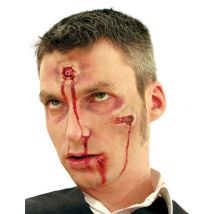 Einschüsse Latexapplikation haut-rot - Thema: Tatort - Rot/Rotbraun - Größe Einheitsgröße