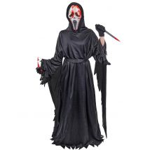 Ghostface Scream Halloween Kostüm mit blutender Maske schwarz-weiss - Thema: Geister - Schwarz - Größe M / L