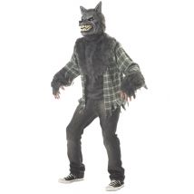 Ani-Motion Werwolf Halloween-Kostüm grau-grün - Thema: Werwölfe + Monster - Silber/Grau - Größe L