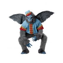 Fliegender Affe Märchen Halloween Herrenkostüm grau-blau-rot - Thema: Werwölfe + Monster - Silber/Grau - Größe XL