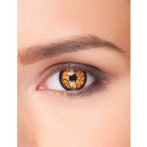 Monster Halloween-Kontaktlinsen Kostüm-Accessoire gelb-schwarz - Thema: Kürbisse - Gold - Größe Einheitsgröße