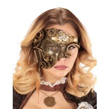 Detailreiche Halbmaske Steampunk gold