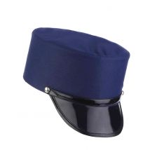 Polizeimütze Offizierskappe blau-schwarz - Blau - Größe Einheitsgröße