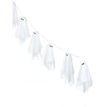 Leuchtende Gespenster-Girlande für Halloween bunt 150 cm - Thema: Geister - Bunt - Größe Einheitsgröße