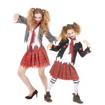 Untote Highschool-Schülerinnen Mutter-Tochter-Paarkostüm Halloween weiss-rot - Thema: Zombies - Weiß - Größe Einheitsgröße