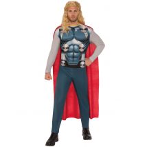 Klassisches Thor-Kostüm für Herren Halloween-Kostüm grau-rot - Thema: Superhelden - Silber/Grau - Größe M