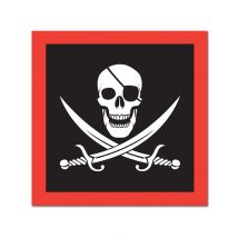 Piraten-Serviettenset 16-teilig schwarz-weiss-rot