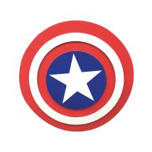 Captain-America-Schild aus Schaumstoff rot-weiss-blau 30 cm - Thema: Superhelden - Weiß - Größe Einheitsgröße