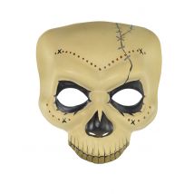 Tag der Toten-Halbmaske beige-schwarz - Thema: Tag der Toten - Schwarz - Größe Einheitsgröße