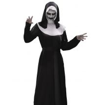 Zombie-Nonne Halloween-Kostümset 8-teilig schwarz-weiss - Thema: Religiöse Personen - Schwarz - Größe Einheitsgröße