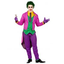 Verrückter Harlekin Herren-Kostüm bunt - Thema: Horrorclowns + Harlekins - Violett/Lila - Größe M