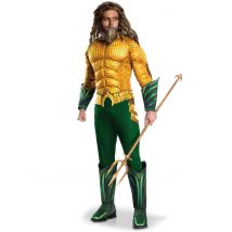Aquaman-Kostüm für Herren Halloween-Kostüm grün-gelb - Thema: Superhelden - Gelb/Blond - Größe M / L