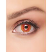 Fantasie-Kontaktlinsen infiziertes Monster Make-up Halloween rot-gelb - Thema: Werwölfe + Monster - Gelb/Blond - Größe Einheitsgröße
