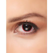 Fantasie-Kontaktlinsen Vampire Make-up Halloween schwarz-rot - Thema: Vampire und Fledermäuse - Schwarz - Größe Einheitsgröße