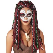 Wilde Voodoo-Priesterin Damen-Perücke Halloween-Accessoire bunt - Thema: Hexen + Magier - Bunt - Größe Einheitsgröße