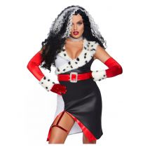 Böse Diva sexy Damen-Kostüm schwarz-weiss-rot - Thema: Promis + Lizenzen - Bunt - Größe M