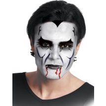 Vampir-Make-up Schmink-Set 4-teilig schwarz-weiß-rot - Thema: Vampire und Fledermäuse - Weiß - Größe Einheitsgröße