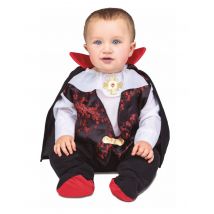 Niedliches Vampir-Kostüm für Babys schwarz-weiss-rot - Thema: Vampire und Fledermäuse - Schwarz - Größe 80/92 (1-2 Jahre)
