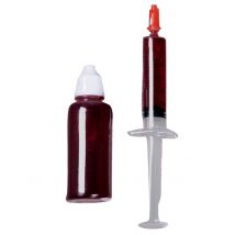 Krankenschwester-Set Spritze mit Kunstblut Halloween-Make-up rot 33 ml - Thema: Zombies - Rot/Rotbraun - Größe Einheitsgröße