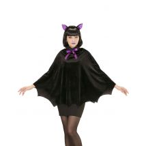 Fledermaus-Poncho für Damen schwarz-violett - Thema: Vampire und Fledermäuse - Schwarz - Größe Einheitsgröße