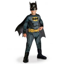 Batman-Kostüm für Kinder mit Cape und Maske schwarz-grau-gelb - Thema: Superhelden - Schwarz - Größe 128/140 (9-10 Jahre)
