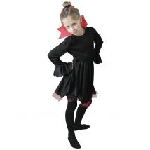 Vampir-Kostüm für Mädchen mit Kragen Halloweenkostüm schwarz-rot