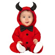 Teufelkostüm für Babys rot-schwarz - Thema: Teufel + Dämonen - Rot/Rotbraun - Größe 80/86 (12-18 Monate)