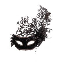 Venezianische Maske für Erwachsene mit Geäst schwarz - Schwarz - Größe Einheitsgröße