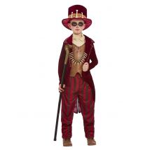 Voodoo-Kostüm für Jungen Magier Halloween rot- braun - Thema: Hexen + Magier - Rot/Rotbraun - Größe 116/128 (4-6 Jahre)