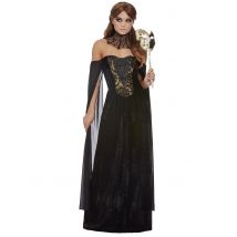 Düstere Gräfin Halloween-Damenkostüm schwarz - Thema: Gothic - Schwarz - Größe L